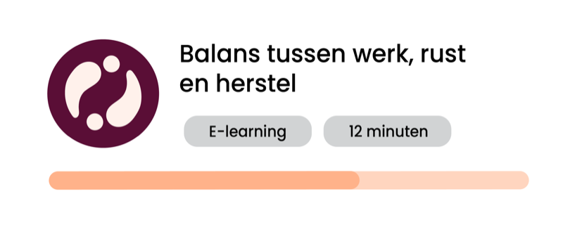 E-learning: Balans tussen werk, rust en herstel